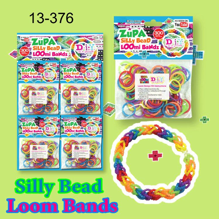 SILLY BEAD 600 Pcs Bag DIY LOOM RUBBER BAND REFILLS