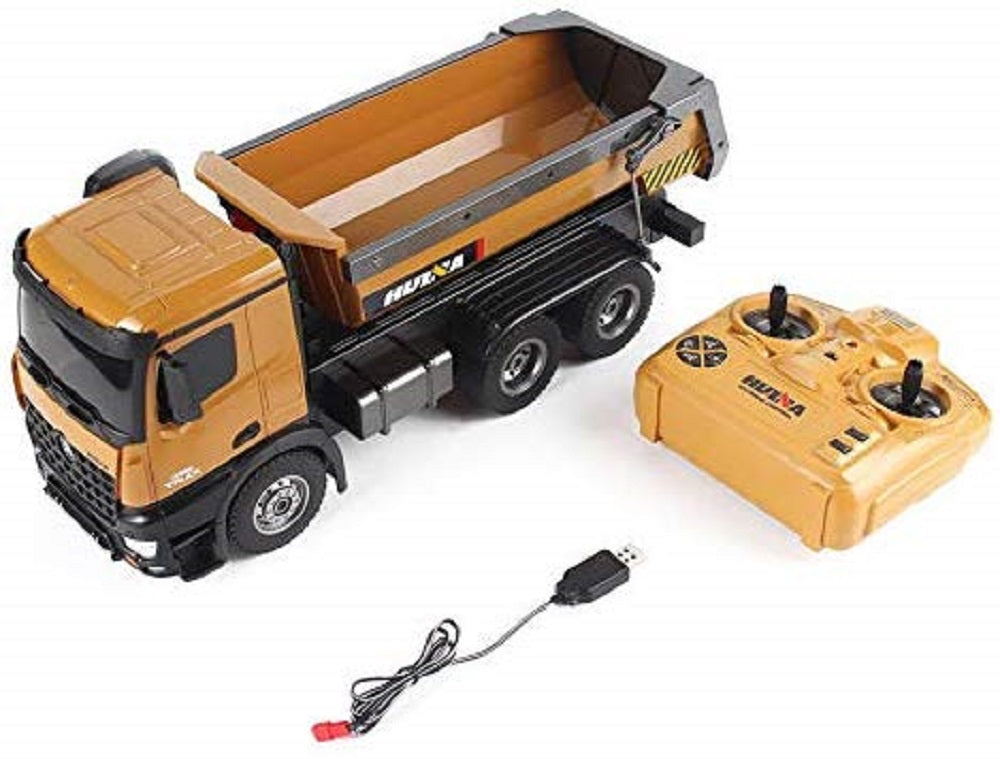 HuiNa Toys 1573 10 Channel 1/14 RC 2.4GHz Metal Alloy Dump Truck Bulldozer Lift