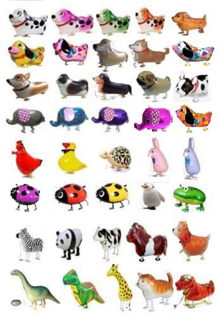 GIFT DEPOT® TM SET/LOT OF 250 WALKING ANIMAL BALLOON PETS AIRWALKER FOIL HELIUM