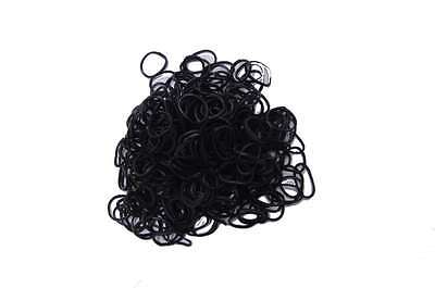 PLAIN BLACK 600 Pcs Bag DIY LOOM RUBBER BAND REFILLS