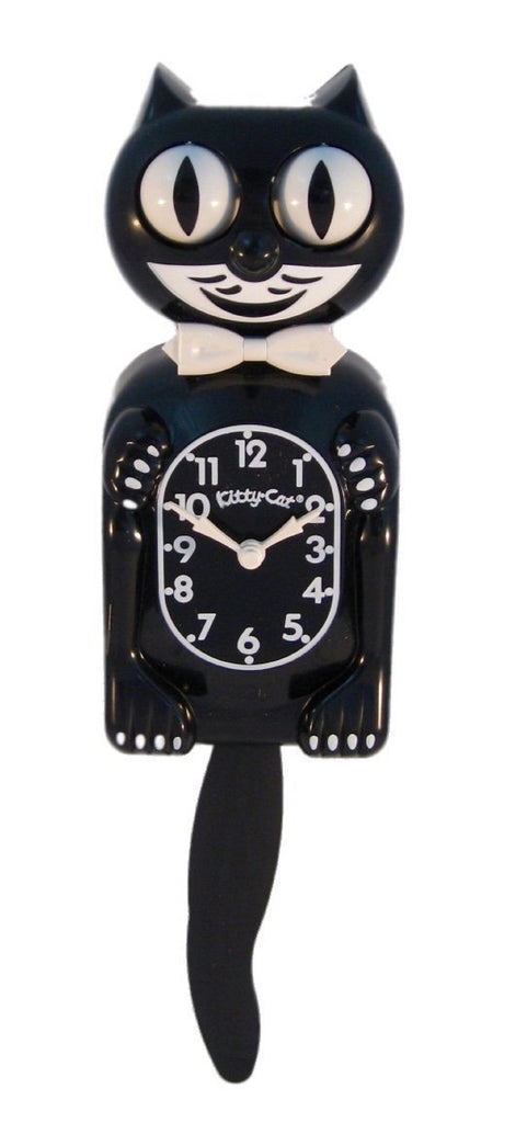 Classic Vintage Retro Kit-Cat Klock 12 3/4" Black Boy Clock Rolling Eyes Tail