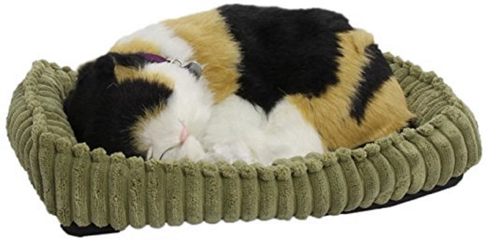 PERFECT CALICO PLUSH BREATHING HUGGABLE ANIMAL CAT REAL KITTEN SOFT KITTY TOY