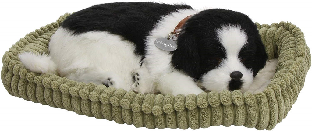 PERFECT PETZZZ BORDER COLLIE SOFT PLUSH PUPPY BREATHING HUGGABLE ANIMAL DOG