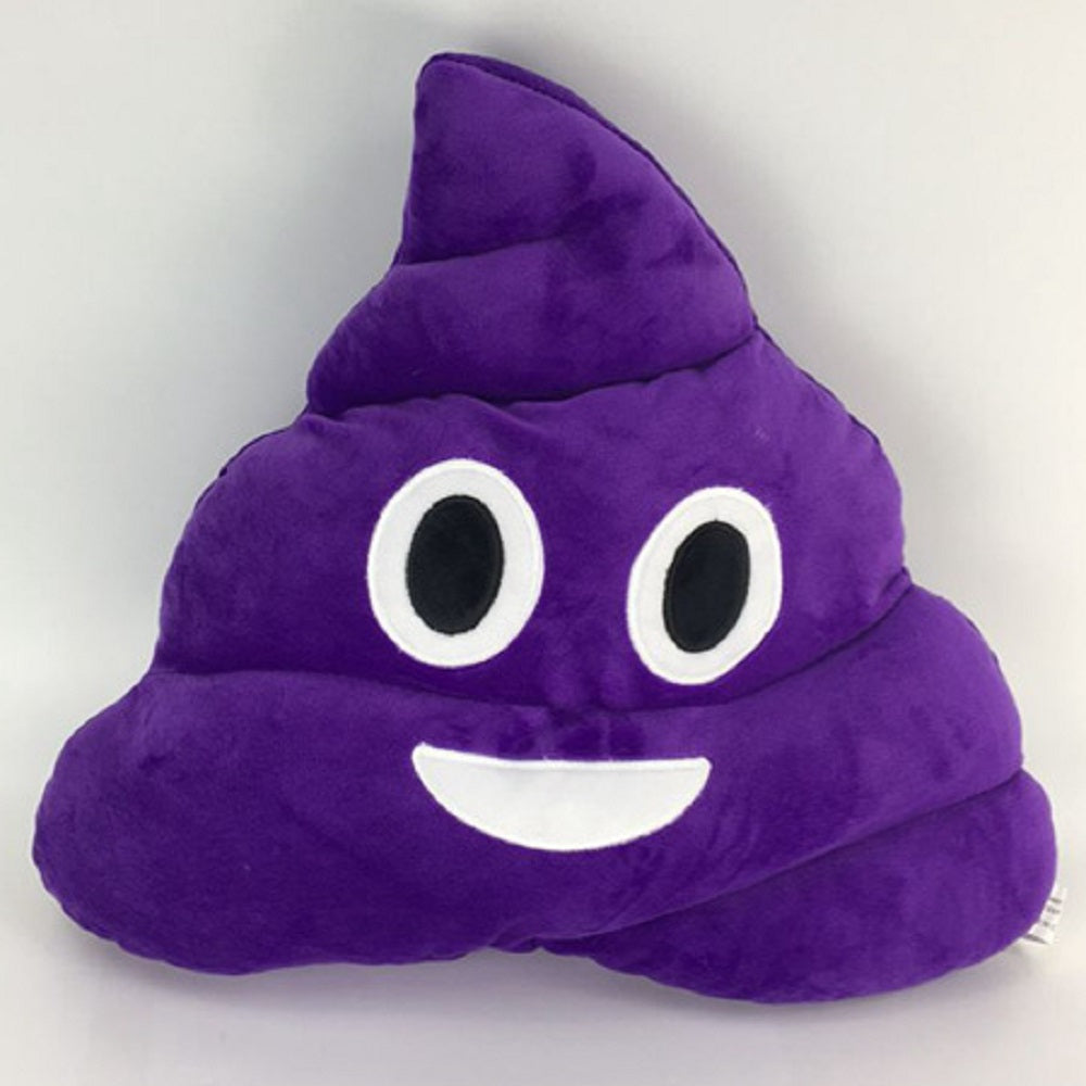 PURPLE POOP EMOTICON PLUSH PILLOW, 13" INCHES
