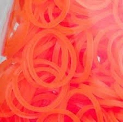 GLOW IN DARK ORANGE 600 Pcs Bag DIY LOOM RUBBER BAND REFILLS