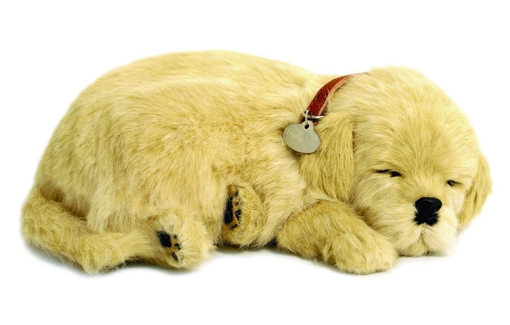 PERFECT PETZZZ GOLDEN RETRIEVER PLUSH PUPPY BREATHING HUGGABLE ANIMAL DOG REAL