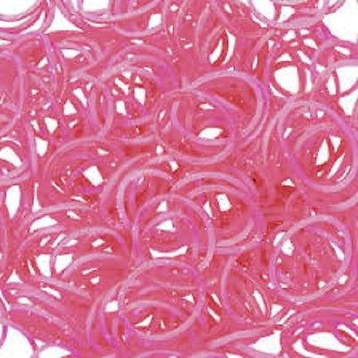 GLITTERED PINK 600 Pcs Bag DIY LOOM RUBBER BAND REFILLS