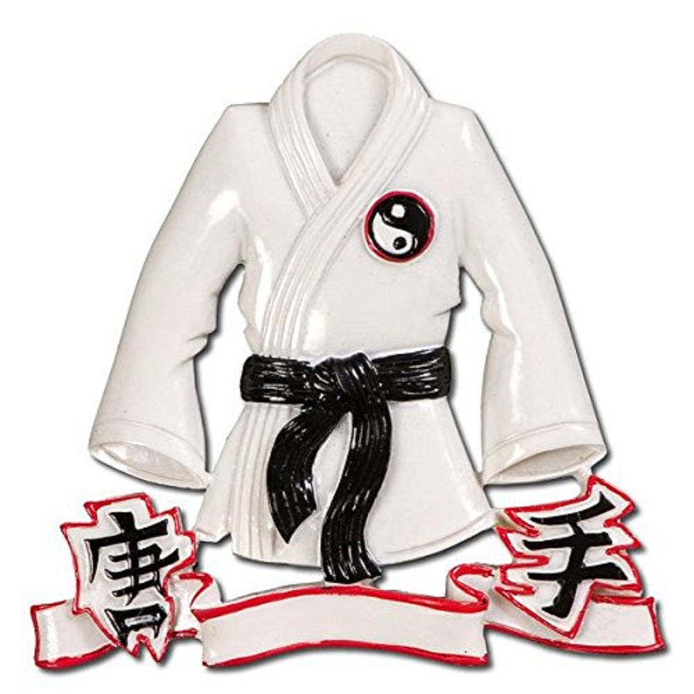 KARATE JACKET Sport Personalized Christmas Tree Ornament Xmas BLACK BELT