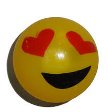 HEART EYES EMOTICON SPLAT BALL (STRESS BALL, SQUEEZE BALL)