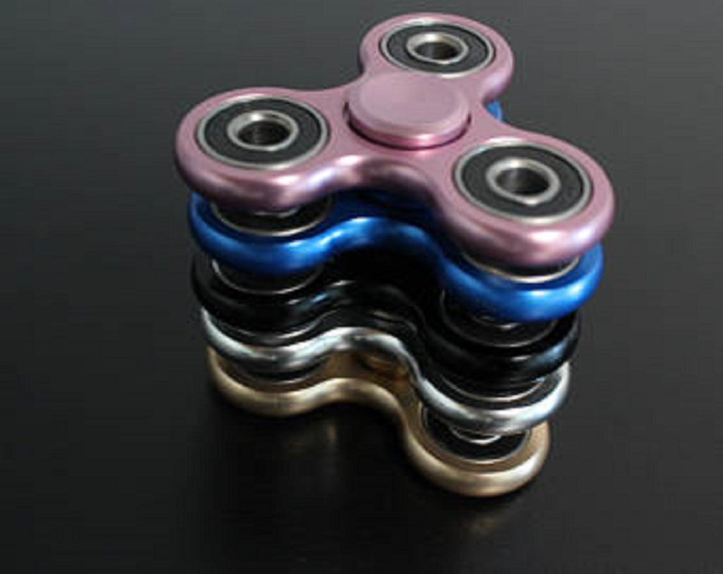 REGULAR METALLIC Fidget Metal Hand Spinner Stress Anxiety Relief Toys Tri 3