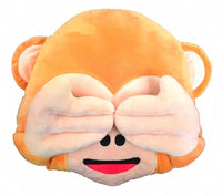 NO SEE MONKEY EMOTICON PLUSH PILLOW, 17" INCHES