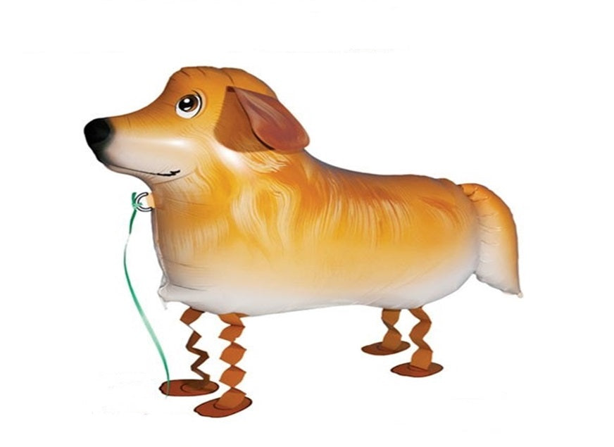 GOLDEN RETREIVER DOG WALKING BALLOON ANIMAL