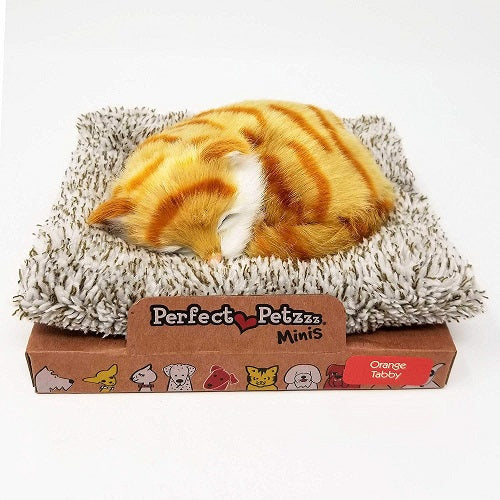 MINI PERFECT PETZZZ ORANGE TABBY PLUSH BREATHING SNORING HUGGABLE KITTY BABY CAT