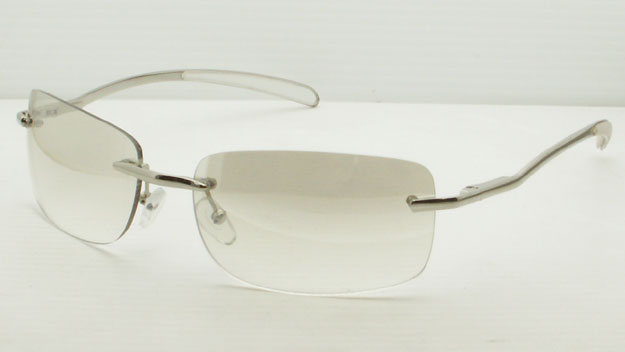 FRAMELESS CLEAR LENSES PRESCRIPTION METAL SILVER SUN-GLASSES UNISEX MEN WOMEN