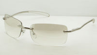 FRAMELESS CLEAR LENSES PRESCRIPTION METAL SILVER SUN-GLASSES UNISEX MEN WOMEN