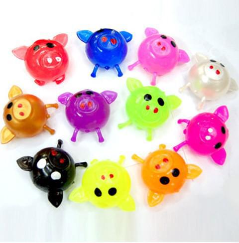 SET OF 1 Dozen 12 pcs PIG SPLAT BALL Red Green Blue Purple Silver Gold Pink Toys
