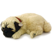 PERFECT PETZZZ PUG PLUSH PUPPY BREATHING HUGGABLE ANIMAL DOG REAL PET SOFT TOY