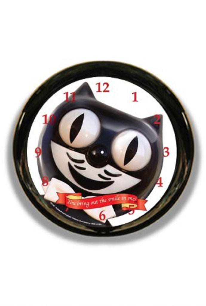 Classic Vintage Retro Round Kit-Cat Klock 12" Black Clock