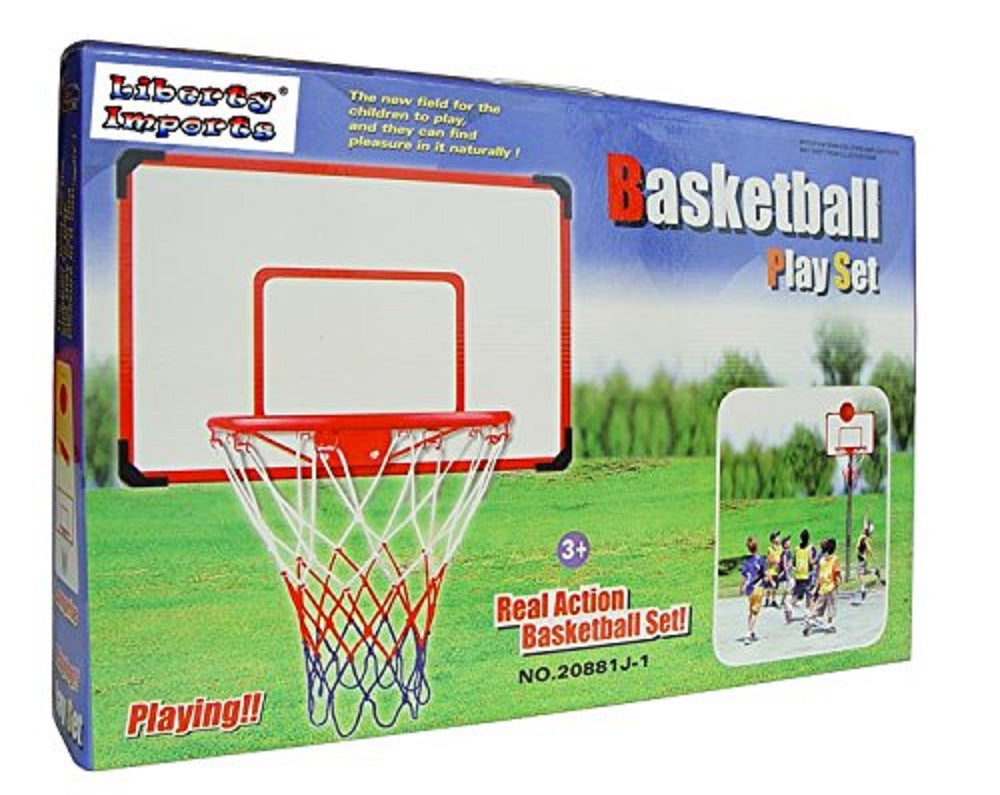 Indoor/Outdoor XL Big Basketball Hoop Set - 27" x 18" Backboard + 15" Rim Sports