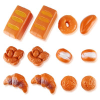 12 Piece Bread Set Pretend Life Sized Play Toy Food Playset for Kids