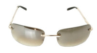 FRAMELESS CLEAR-BROWN LENS PRESCRIPTION METAL GOLD SUN-GLASSES UNISEX MEN WOMEN