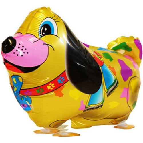 GOLD COLORFUL DOG WALKING BALLOON ANIMAL
