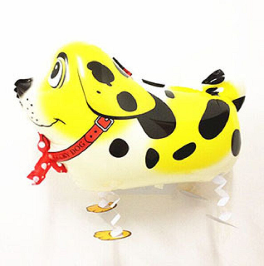 YELLOW DALMATIAN DOG WALKING BALLOON ANIMAL