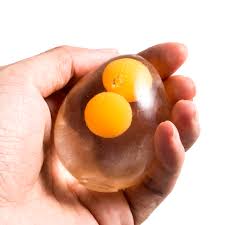 EGG ( TWO YOLKS ) SPLAT BALL (STRESS BALL, SQUEEZE BALL)