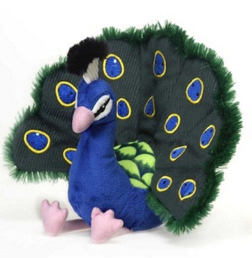 FUZZY SITTING BIRDS BEAN BAG PEACOCK 8'' FIESTA PLUSH TOYS