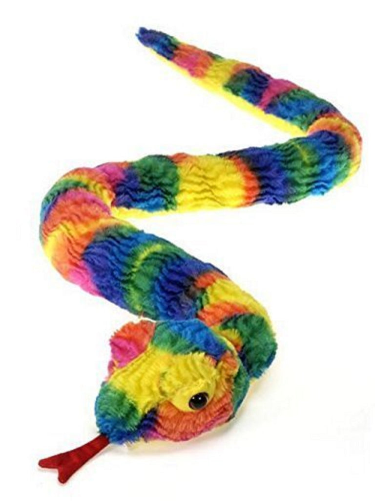 RAINBOW CRUSHED TIE DYE SNAKE PLUSH 62''  FIESTA PLUSH TOYS