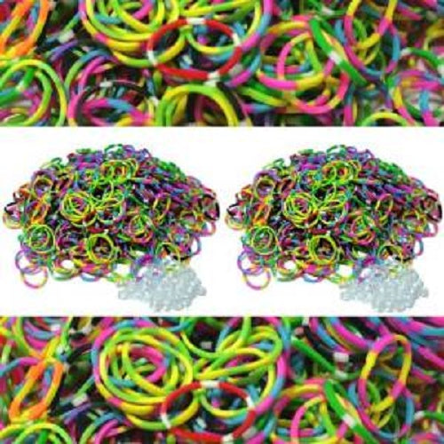 STRIPE / 3 COLOR TIE DYE 600 Pcs Bag DIY LOOM RUBBER BAND REFILLS