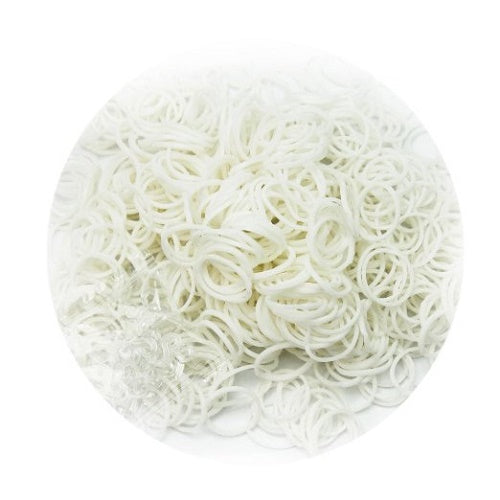 PLAIN WHITE 600 Pcs Bag DIY LOOM RUBBER BAND REFILLS
