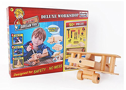 DIY Deluxe Foam Wood Construction Tool Workshop Kit Play Set Toys