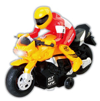 RC Radio Control Yellow Motorcycle w/Driver Light Sound Effects Race