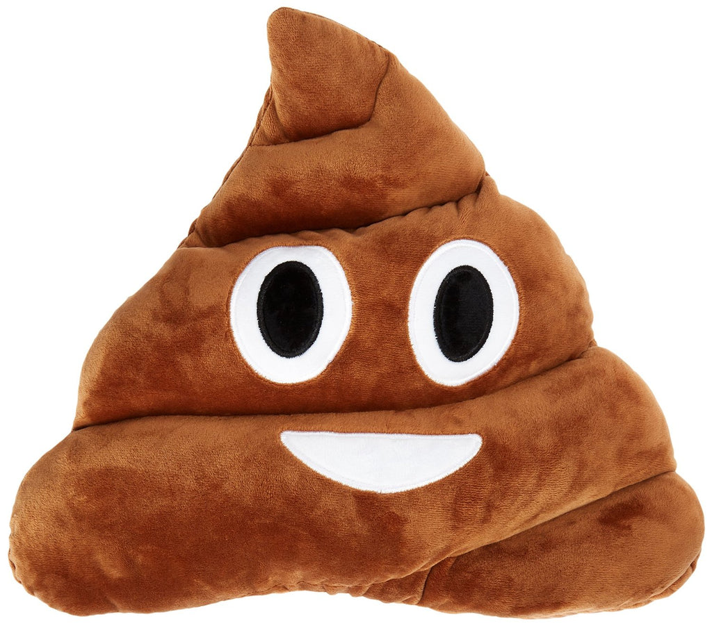 SMILE FACE POOP SHAPED PILLOW, 13" INCHES