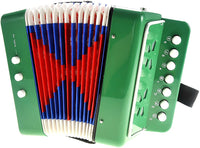 Children's Accordion Musical Instrument Easy to Learn Music Kids Instrument Green