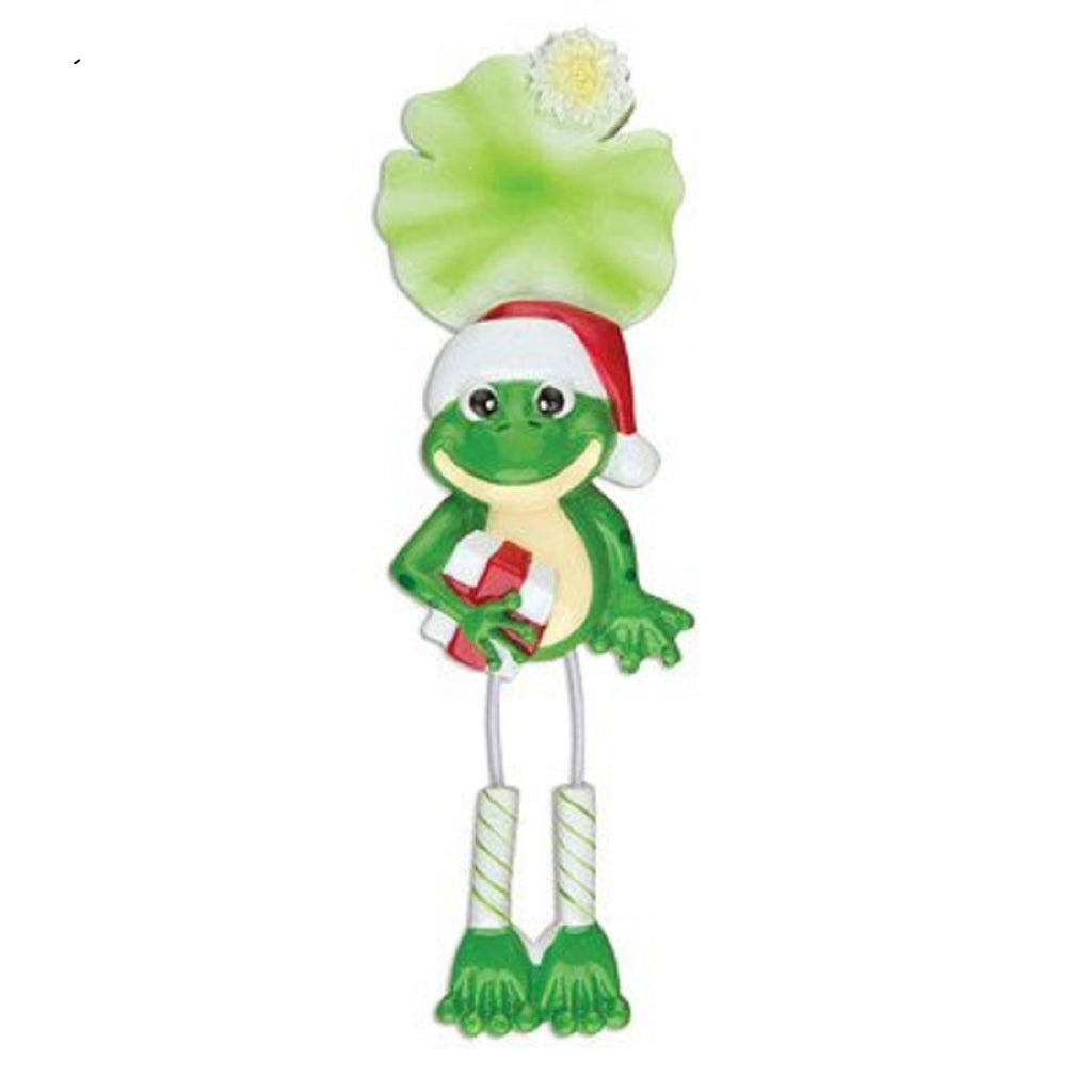 Single Frog Dangling Personalized Christmas Tree Ornament Xmas Green Noel Gift
