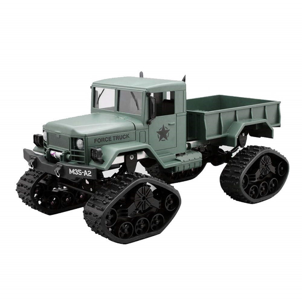 Green Military Army Truck 1:16 4WD Tracked Wheels Crawler Off-Road Car RC Grey