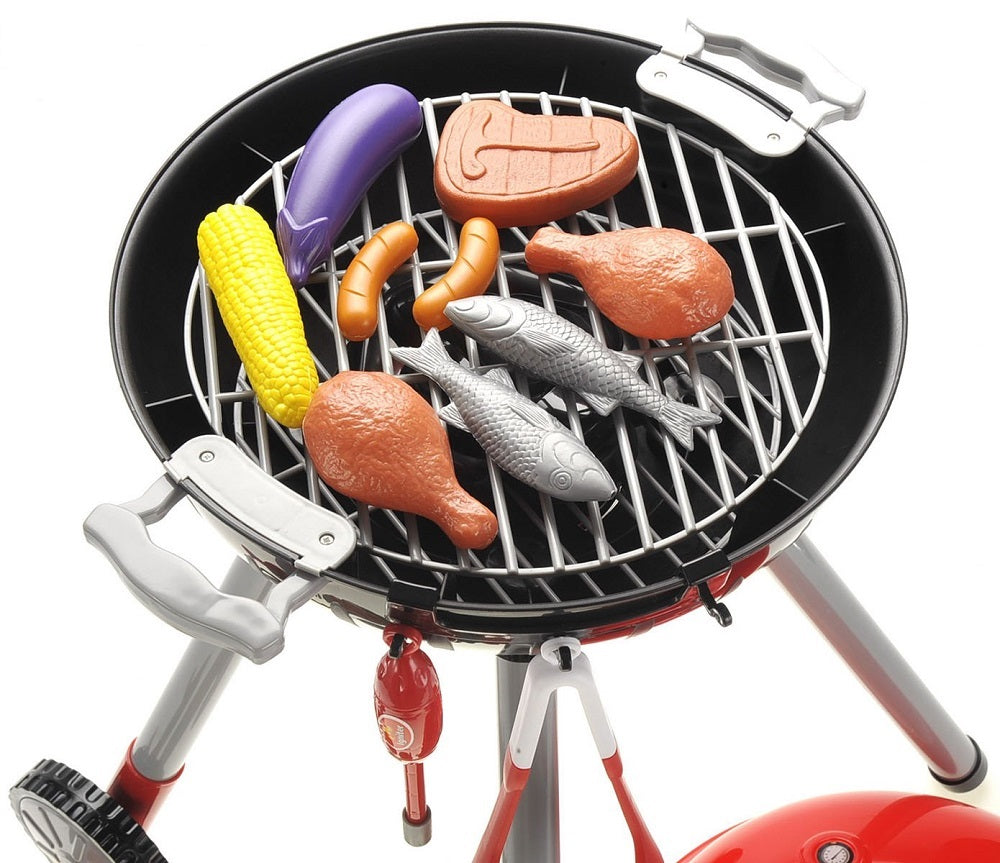 BBQ Grill PlaySet Toy Food Barbeque Play Cookout Picnic Set Portable