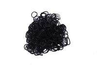 PLAIN BLACK 600 Pcs Bag DIY LOOM RUBBER BAND REFILLS