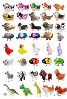 GIFT DEPOT® TM SET/LOT OF 10 WALKING ANIMAL BALLOON PETS AIRWALKERS FOIL HELIUM