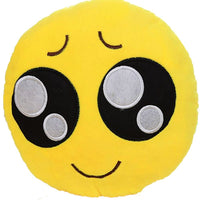 BIG EYES EMOTICON PLUSH PILLOW, 12" INCHES