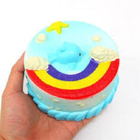 RAINBOW DOLPHIN CAKE SQUISHY TOY