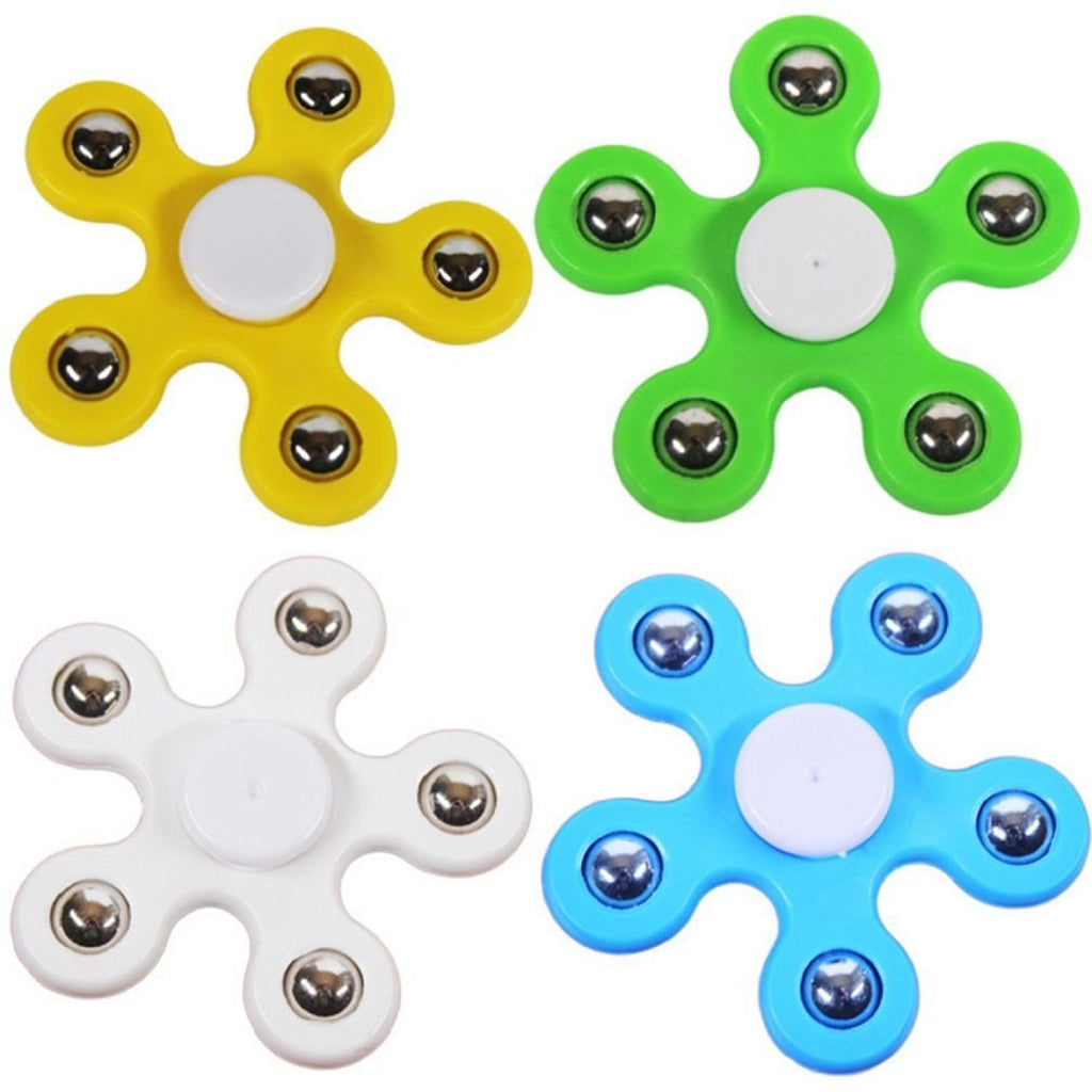 FLOWER Fidget Hand Spinner Stress Anxiety Relief Toy Spins ADD Yellow Gyro