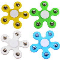 FLOWER Fidget Hand Spinner Stress Anxiety Relief Toy Spins ADD Yellow Gyro