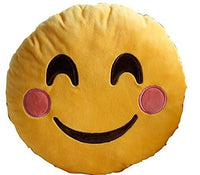 HAPPY FACE EMOTICON PLUSH PILLOW, 12" INCHES