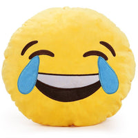 LAUGH TO TEARS EMOTICON PLUSH PILLOW, 12" INCHES
