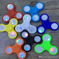 LED LIGHT REGULAR Fidget Hand Spinner w/Switch Stress Anxiety Relief Spins Glow