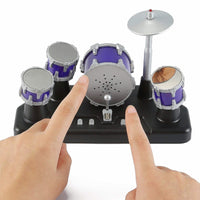 Electronic Mini Finger Blue / Black Drum Set Play Toy Playset Kids