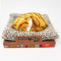 MINI PERFECT PETZZZ ORANGE TABBY PLUSH BREATHING SNORING HUGGABLE KITTY BABY CAT